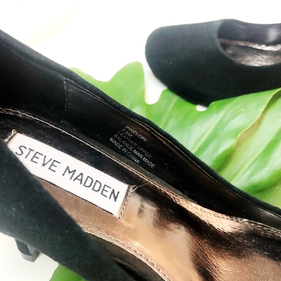 EUC Steve Madden Pinelope Suede Black pumps 7.5 - Picture 3 of 7